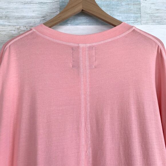 Oublier Varsity V Neck Longline Tee Rose Pink Oversized Mens Big & Tall Size XL - Picture 6 of 12